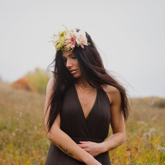 New Spring Rose Flower Hair Crown Wreath - Picture 5 of 6